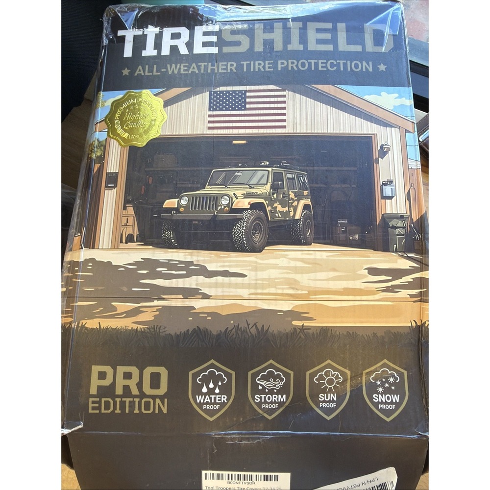 Tire Covers Set of 4 - Heavy Duty All-Weather UV-Resistant Wheel Cover 32-34.75"